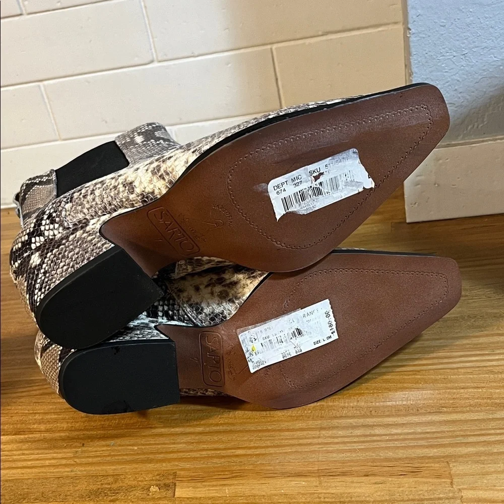 Franco Sarto Women's Vianca Snakeskin Ankle Boot Size 7 M NWOB
